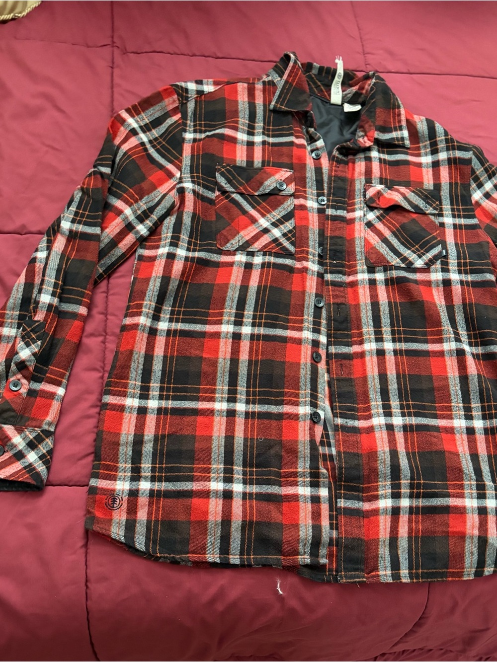 Element Red & Black Plaid Shirt